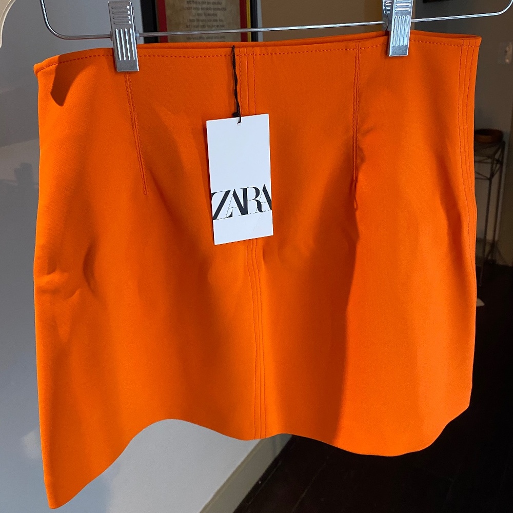 NWT Orange Zara mini skirt